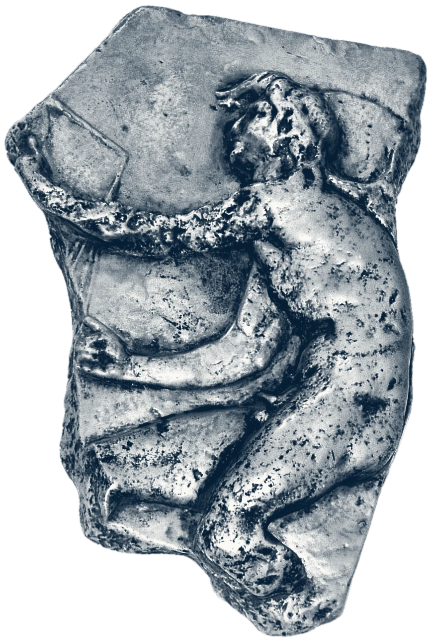 Kairos, relief after Lysippos: the winged figure of the opportune moment, with the forelock that can only be seized as he passes.